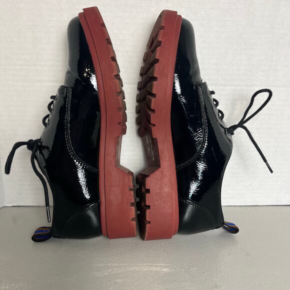 Mix No 6 Patent Platform Oxfords Size 7 Chunky Grunge Preppy Retro 90s Style - Picture 11 of 14